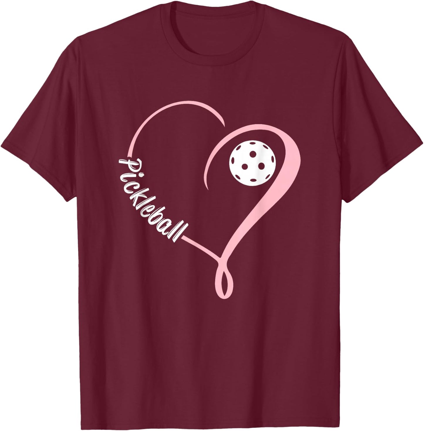 Pickleball Shirts Ladies Valentine's Day Pickleball Lover T-Shirt - T-Shirt | Maroon