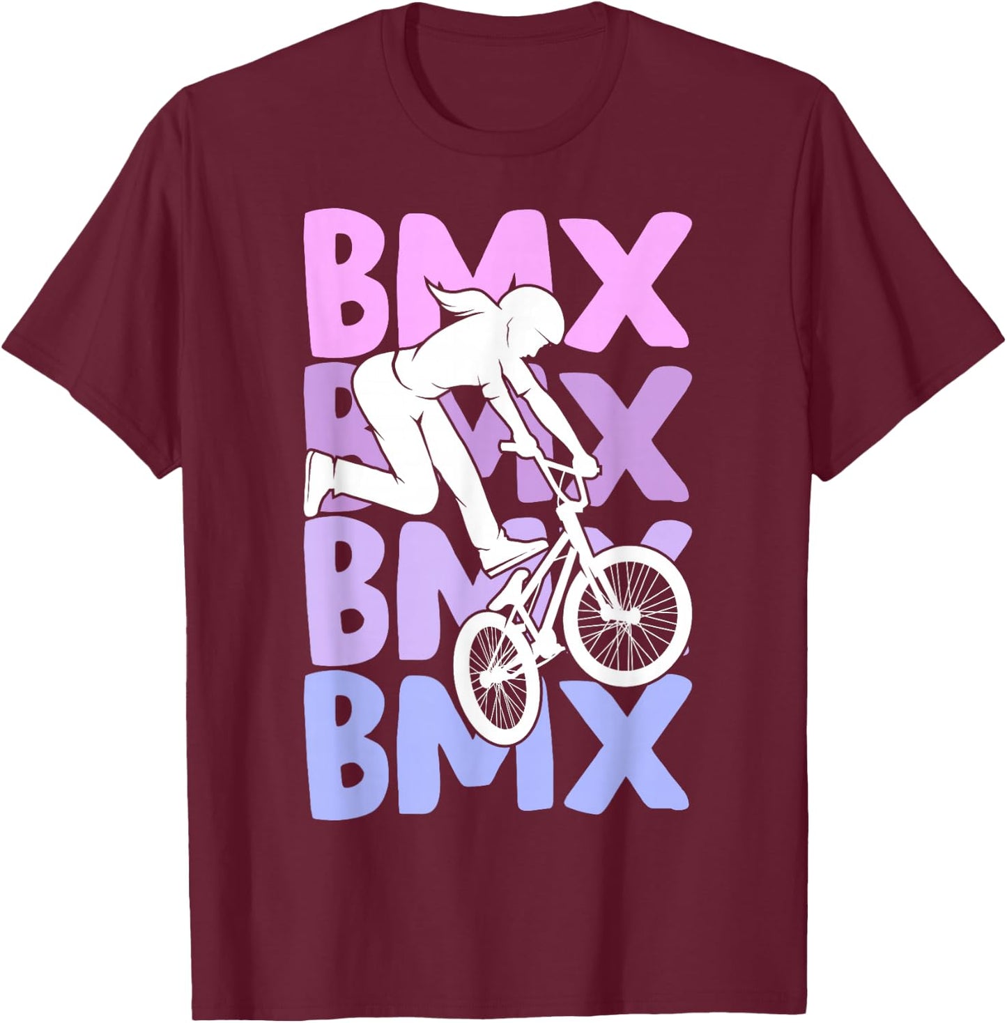 BMX Girls' Bike Stunt Children T-Shirt - T-Shirt | Maroon