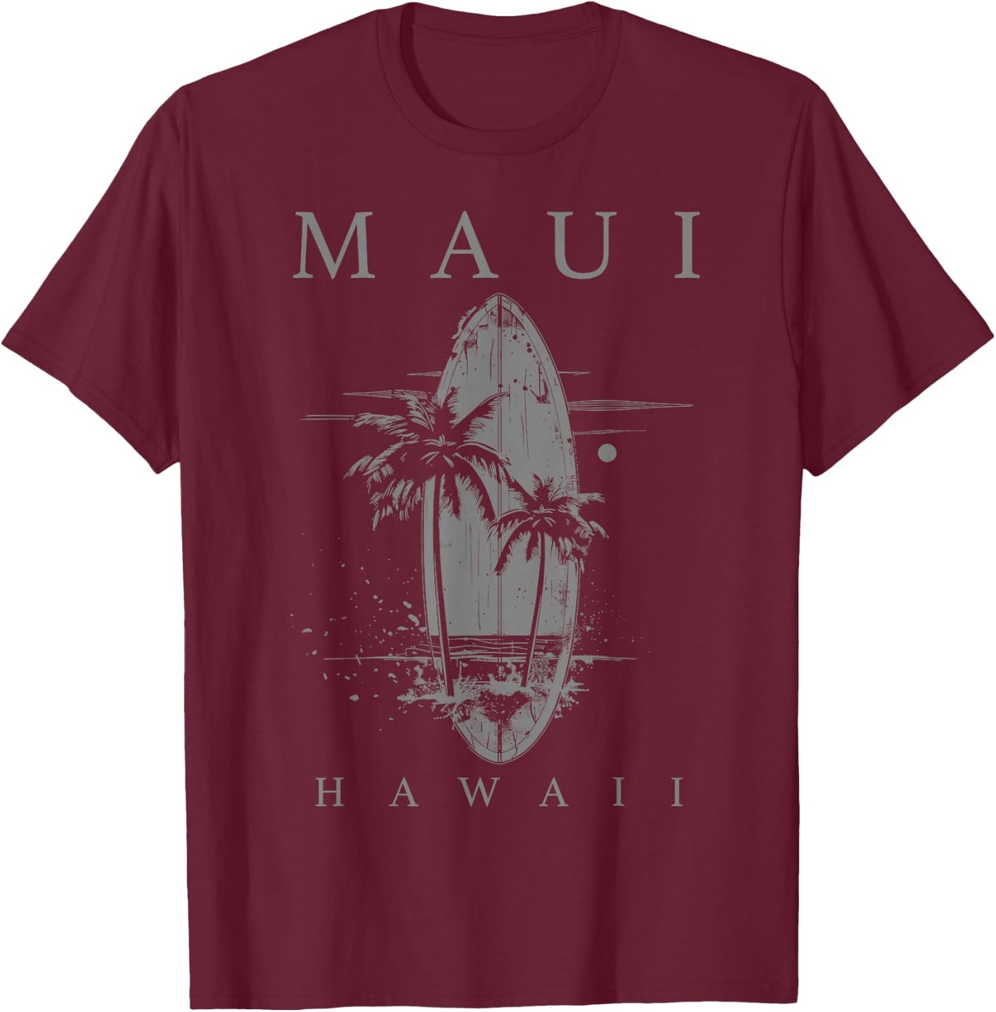 Maui Hawaii Surf Vintage Surf Surfer T-Shirt - T-Shirt | Maroon
