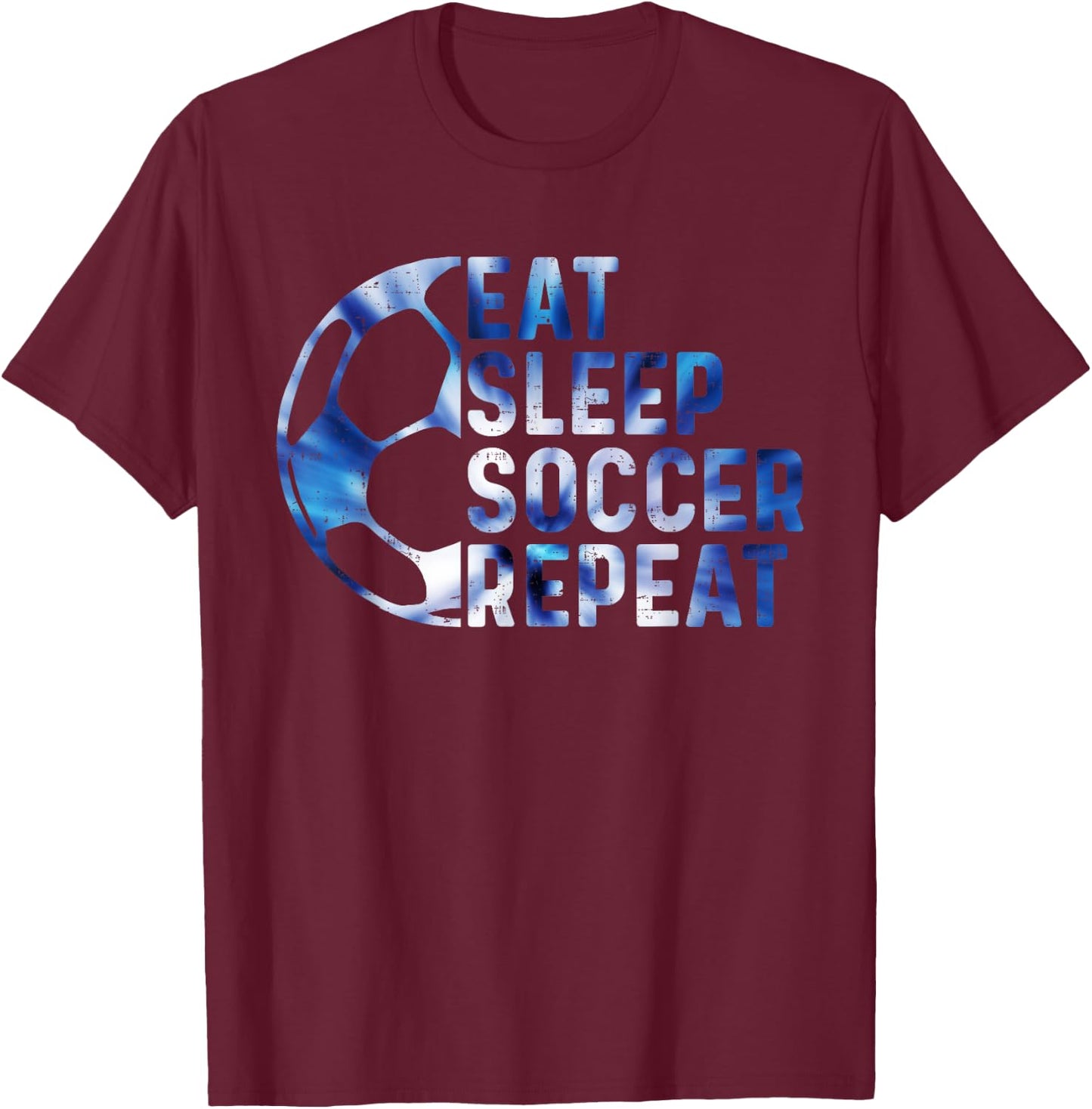 Funny Eat Sleep Soccer Repeat For Boys Kids Soccer Lover T-Shirt - T-Shirt | Maroon