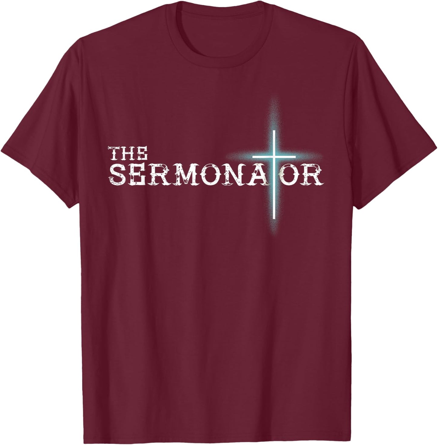 The Sermonator Pastor Appreciation Christian Cross Fun Gift Small T-Shirt - T-Shirt | Maroon