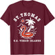 St. Thomas US Virgin Islands Vacation Flamingo Beach T-Shirt - T-Shirt | Maroon