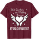 Dual Guardians Dad and Brother Angels Watching Over Me T-Shirt - T-Shirt | Maroon
