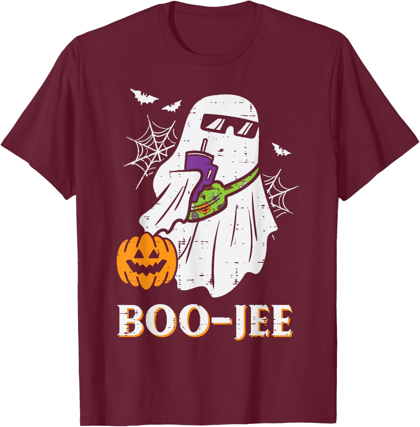 Halloween Boo Jee Ghost Boujee Bougie Costume Women Kids Men T-Shirt - T-Shirt | Maroon