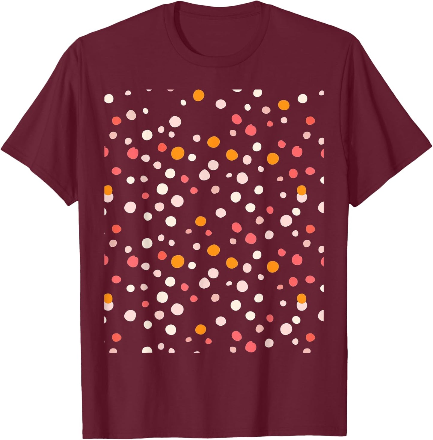 Polka Dot Pattern T-Shirt - T-Shirt | Maroon