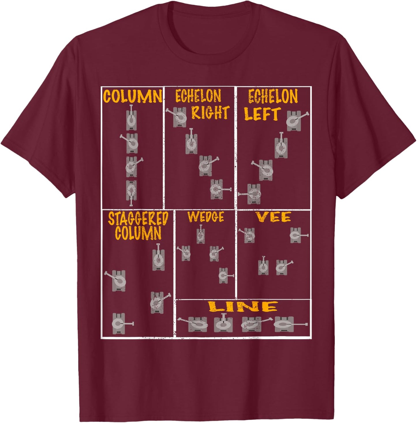 WW2 Tank Formation Panzer Distressed T-Shirt - T-Shirt | Maroon