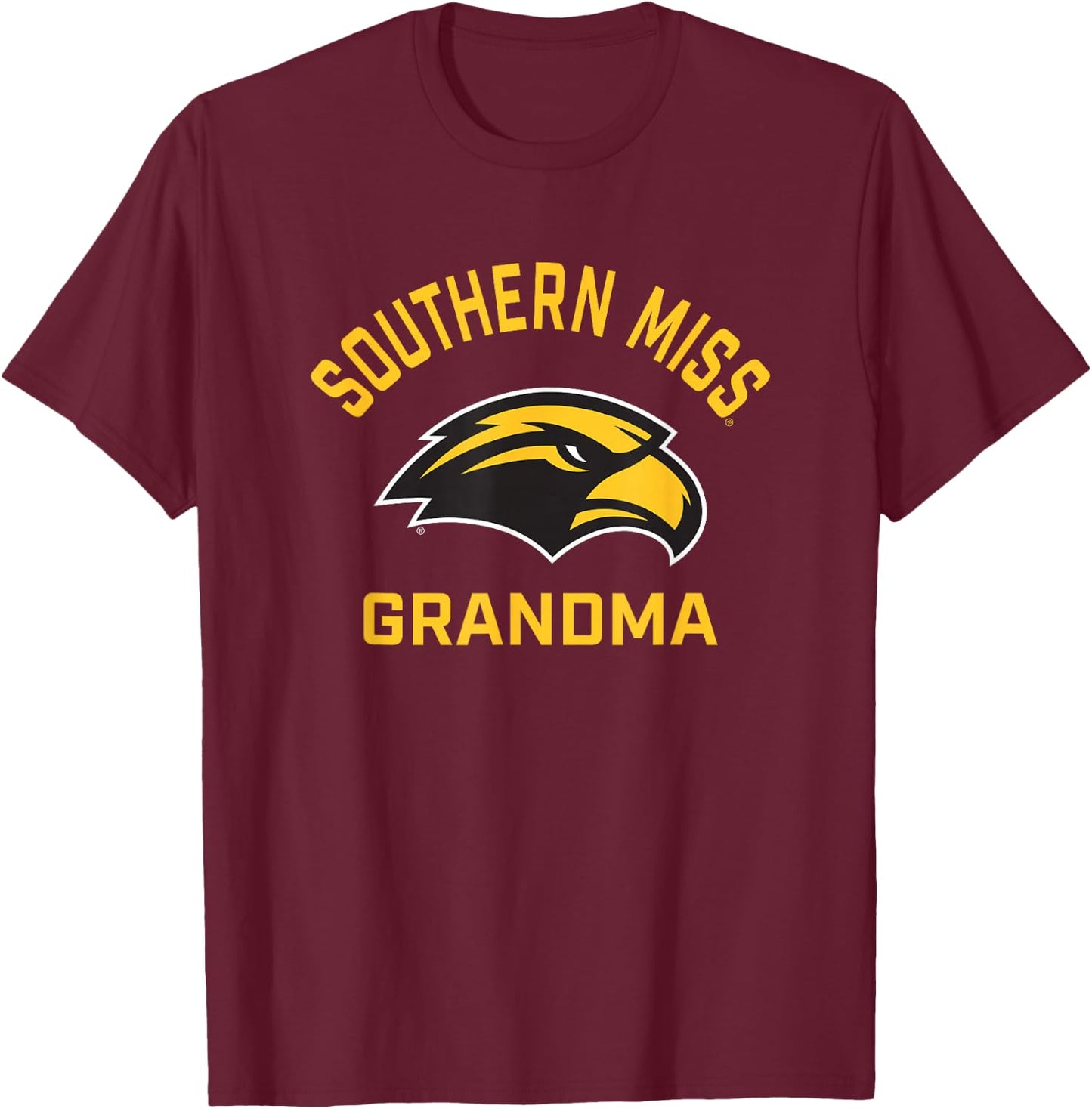 Southern Mississippi Golden Eagles Arched Grandma T-Shirt - T-Shirt | Maroon