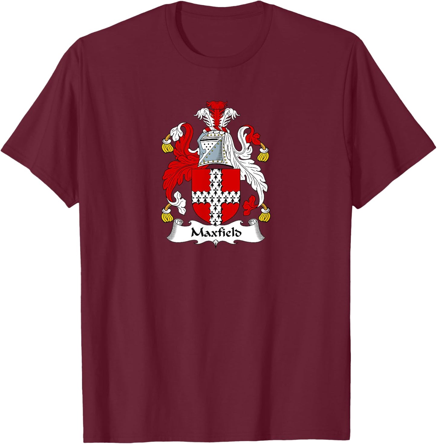 Maxfield Coat of Arms - Family Crest T-Shirt - T-Shirt | Maroon