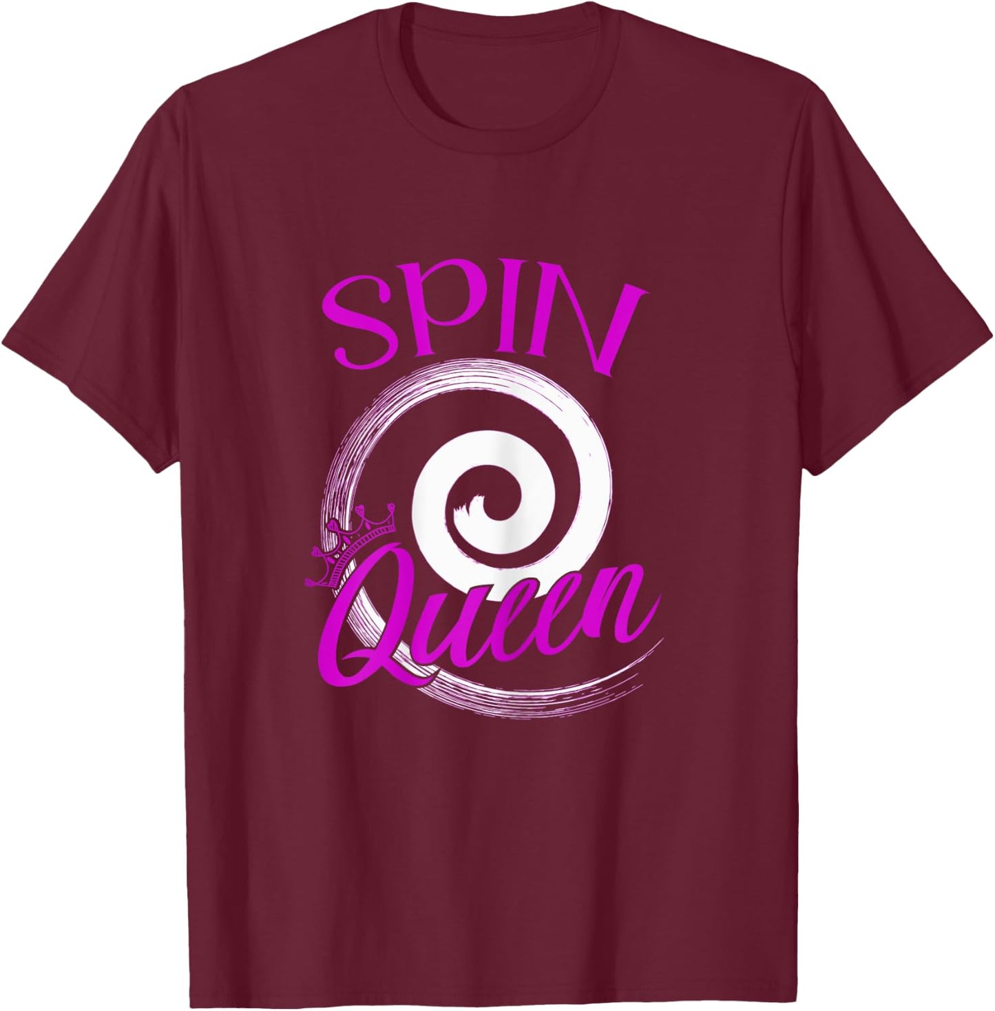 Spin Class Shirt Indoor Cycling Spinning Workout Spin Queen T-Shirt - T-Shirt | Maroon