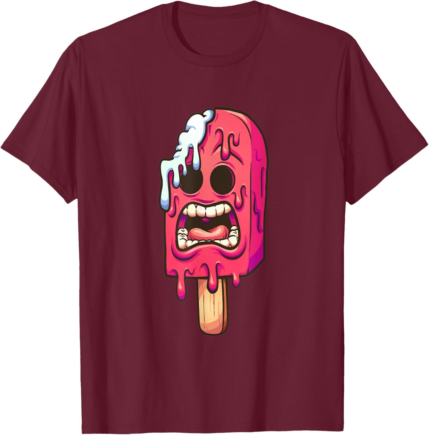 Melting zombie ice popsicle Halloween costume Gifts T-Shirt - T-Shirt | Maroon