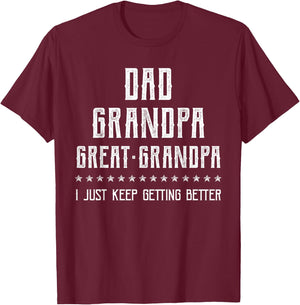 Dad Grandpa Great Grandpa Legend T-Shirt - T-Shirt | Maroon