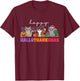 HalloThanksMas Cats : -Adults, -Kids, Black, Small, Short Sleeve, , Halloween, Thanksgiving, Christmas, Fall, Winter, Autumn T-Shirt - T-Shirt | Maroon