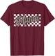 Retro Checkered Mama Leopard Print Mom Mother's Day Gifts T-Shirt - T-Shirt | Maroon