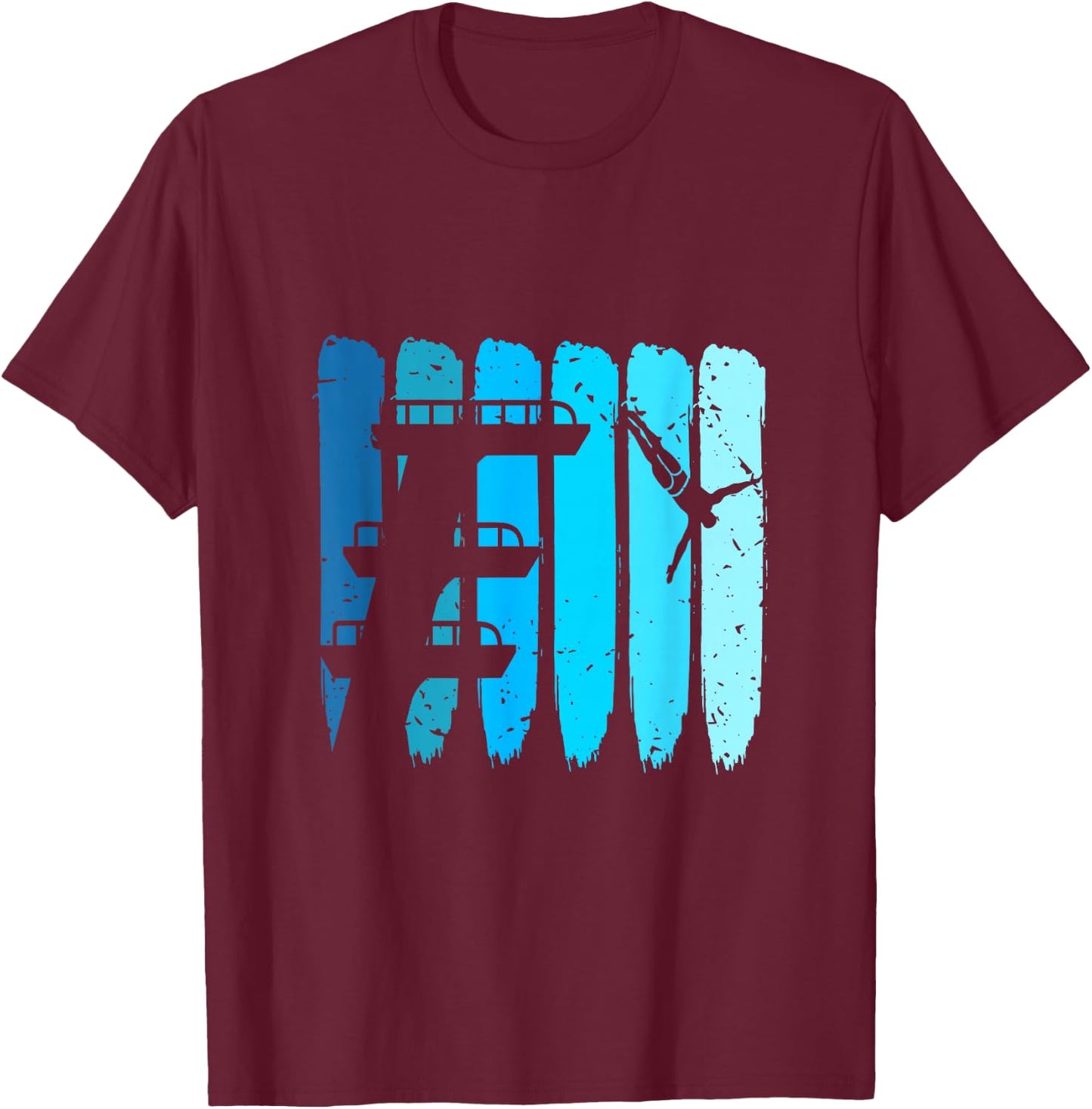 Springboard Diving Retro Platform Diver Springboard Diver T-Shirt - T-Shirt | Maroon