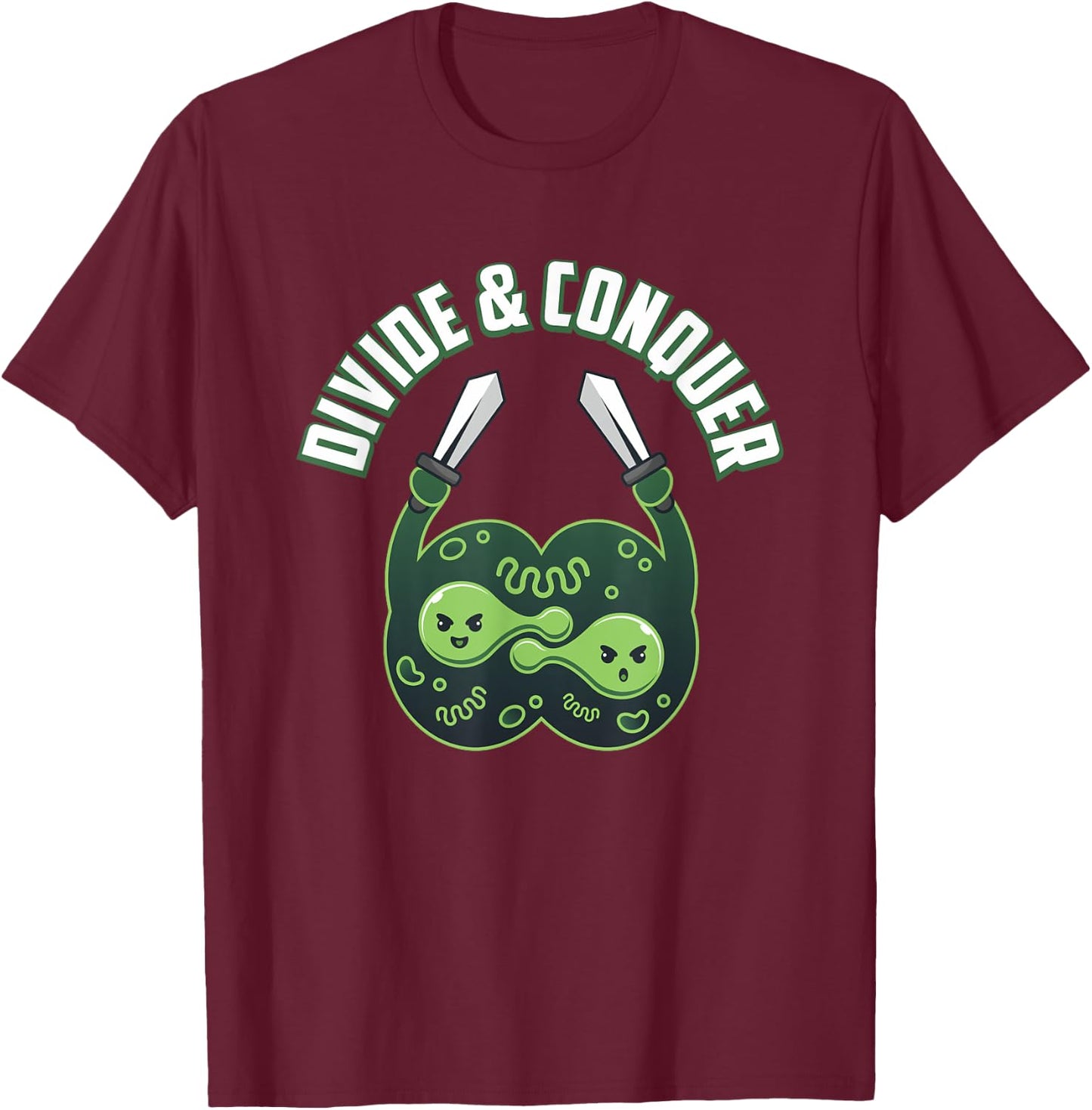 Divide And Conquer Gaming Cells Biology Science Biologist T-Shirt - T-Shirt | Maroon
