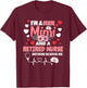 Cute I’m A Mom Mimi & A Retired Nurse Floral Mothers Day T-Shirt - T-Shirt | Maroon