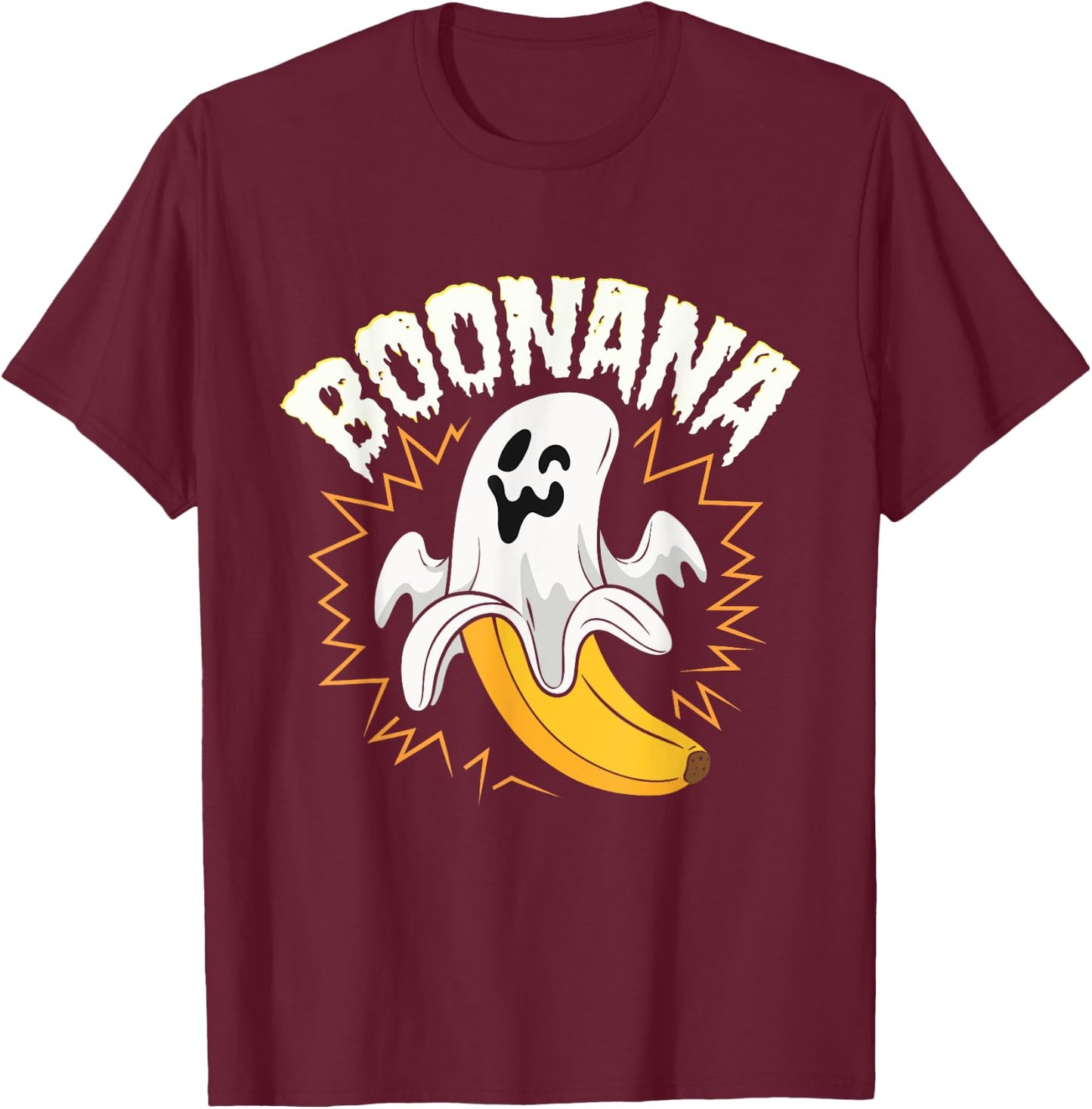 Boonana Cute Ghost Banana Halloween Costume Men Women Kids T-Shirt - T-Shirt | Maroon