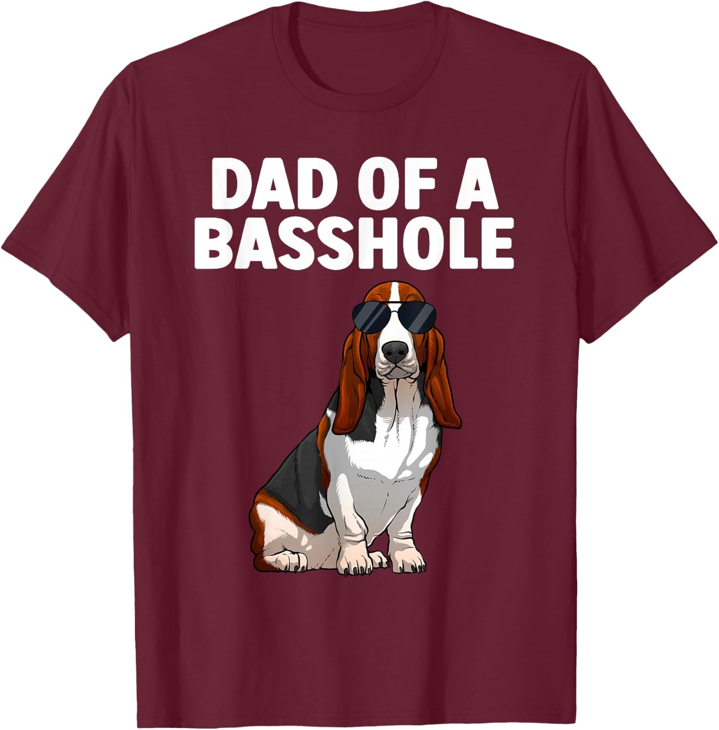 Cool Basset Hound Design Dad Dog Basset Hound Lovers T-Shirt - T-Shirt | Maroon