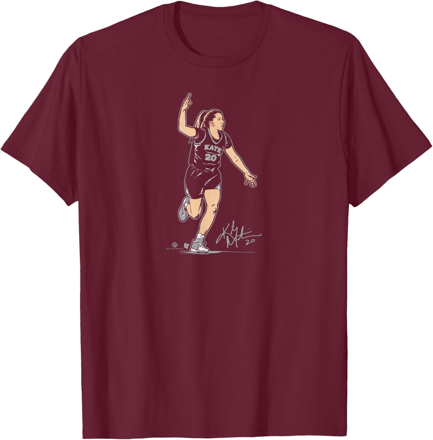 Kate Martin: Superstar Pose Las Vegas Basketball T-Shirt - T-Shirt | Maroon