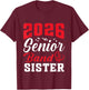 2026 Senior Band Sister Class Of 2026 Parent Graduation T-Shirt - T-Shirt | Maroon