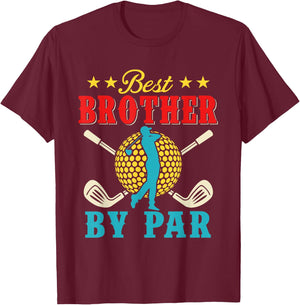 Vintage Best Brother By Par Father's Day Golf Player Golfer T-Shirt - T-Shirt | Maroon