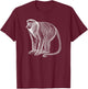 Line Art Proboscis Monkey Long-Nosed Monkey T-Shirt - T-Shirt | Maroon