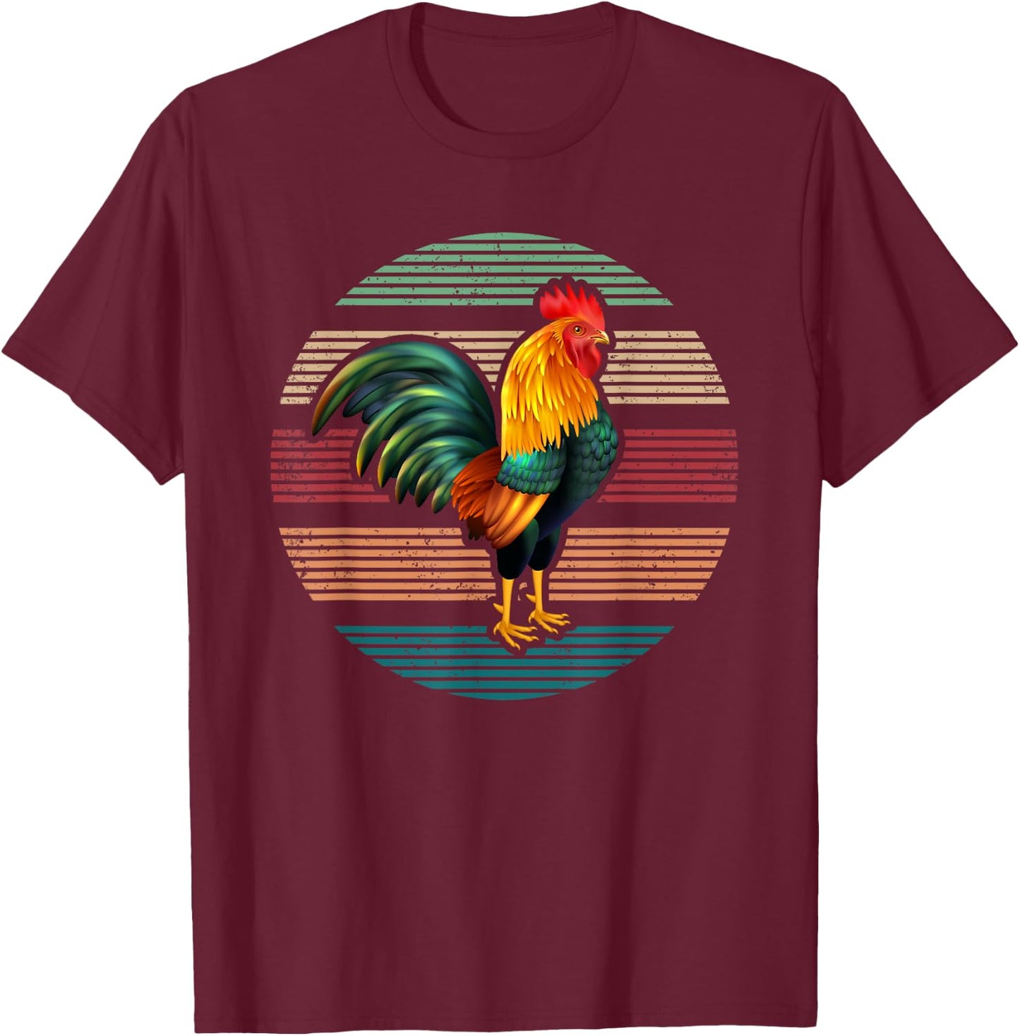 Roosters Lover Gift Vintage Retro Rooster T-Shirt - T-Shirt | Maroon