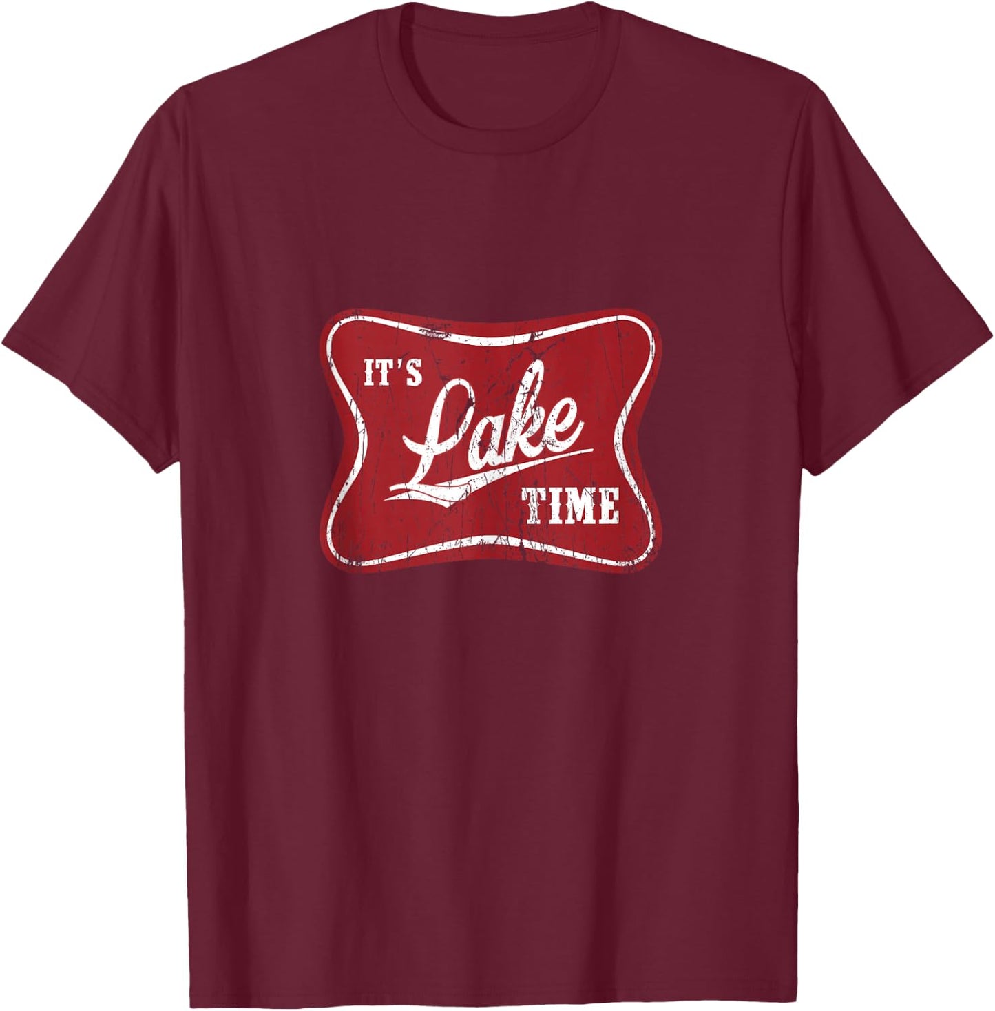 It's Lake Time, Lake Camper Life Likes Fishing T-Shirt - T-Shirt | Maroon