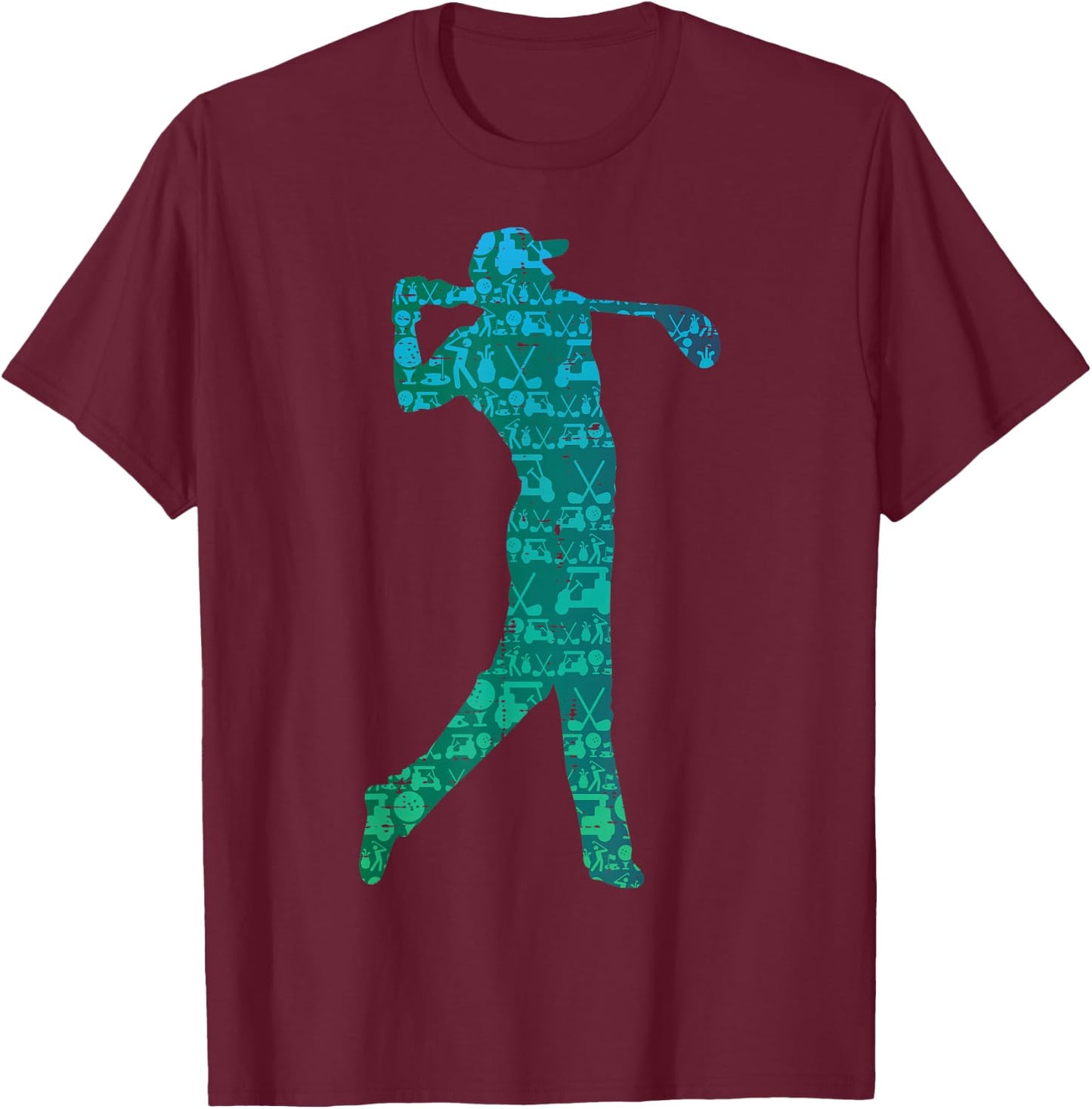 Golfer Silhouette Golf Things Golfing Dad Men Women Kids T-Shirt - T-Shirt | Maroon