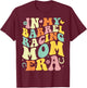 In My Barrel Racing Mom Era Groovy Cowgirl Barrel Racer T-Shirt - T-Shirt | Maroon
