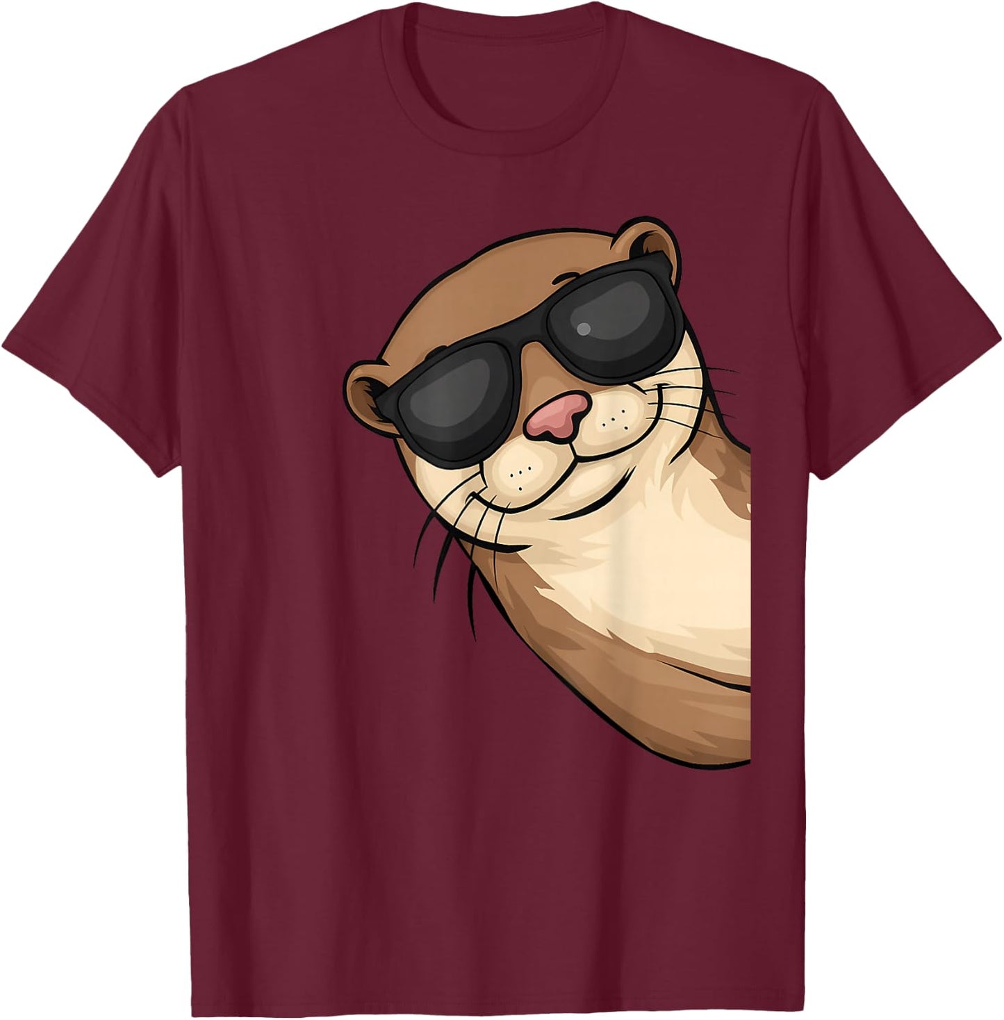 Funny Otter Lover Gifts Women Kid Teen T-Shirt - T-Shirt | Maroon