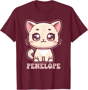 Penelope Cute Kitty Cat Design for Girls Name Penelope T-Shirt - T-Shirt | Maroon