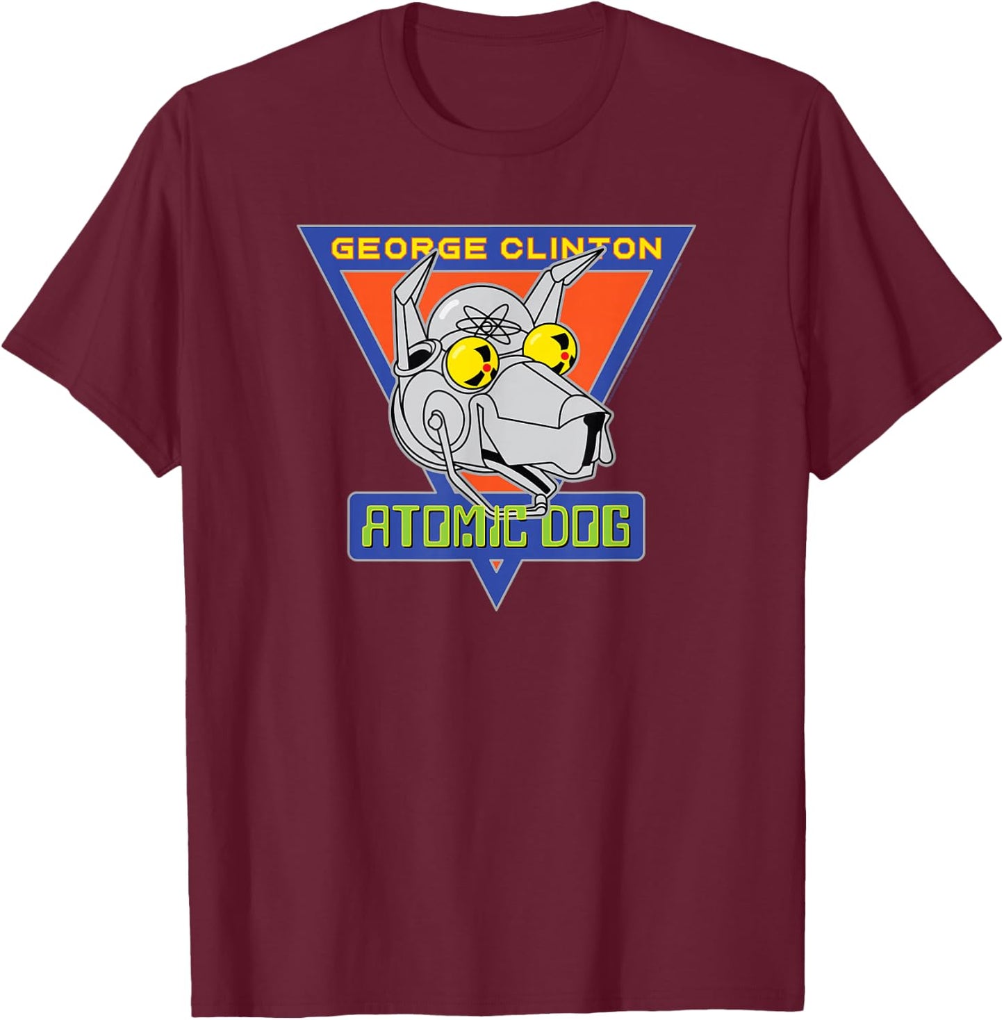 George Clinton Atomic Dog Triangle Logo T-Shirt - T-Shirt | Maroon