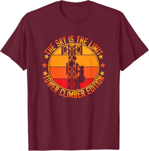 Tower Climbing Tech Tower Worker Funny Cell Tower Climber T-Shirt - T-Shirt | Maroon