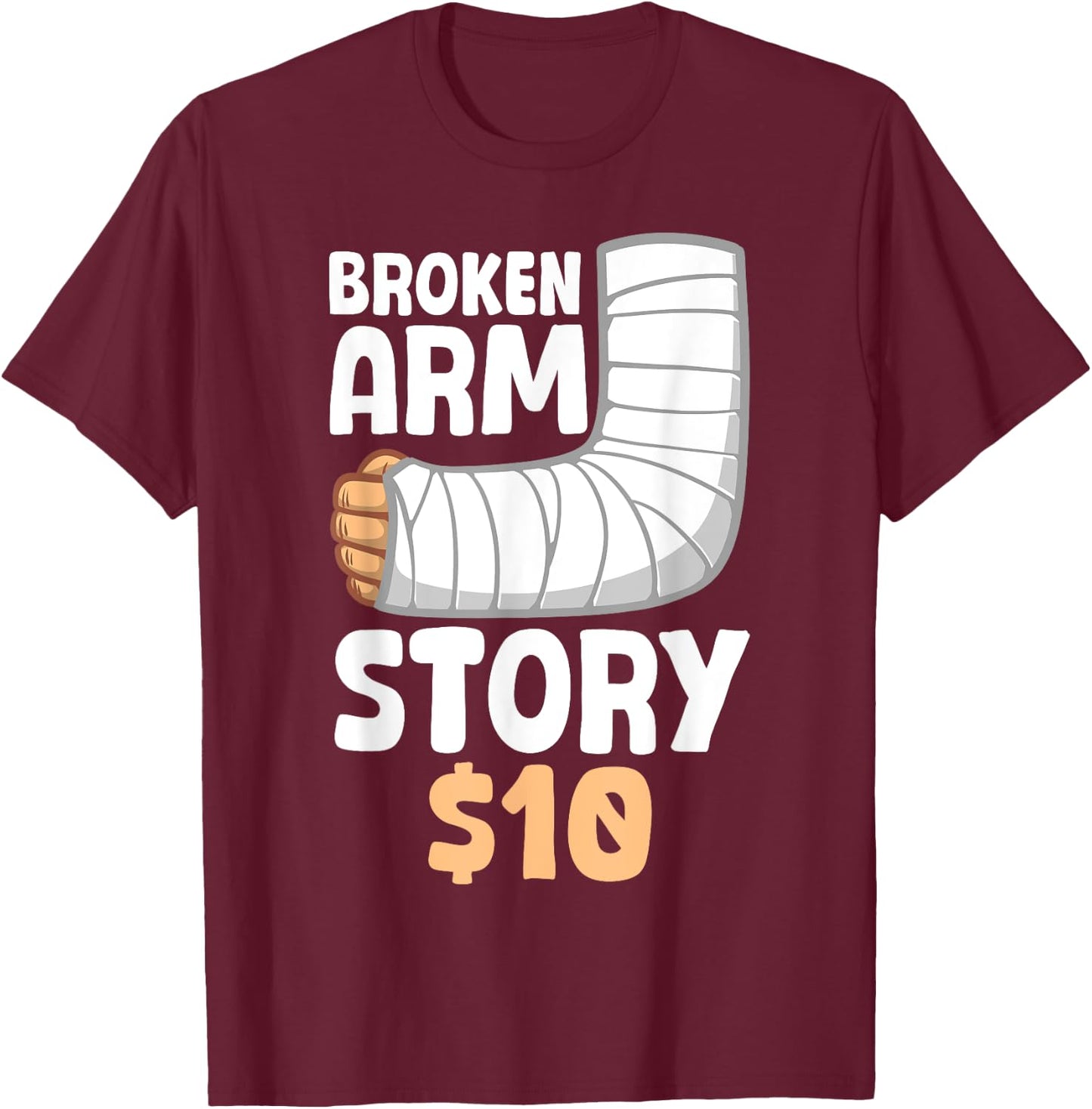 Cool Broken Arm Design Women Kids Elbow Broken Arm T-Shirt - T-Shirt | Maroon