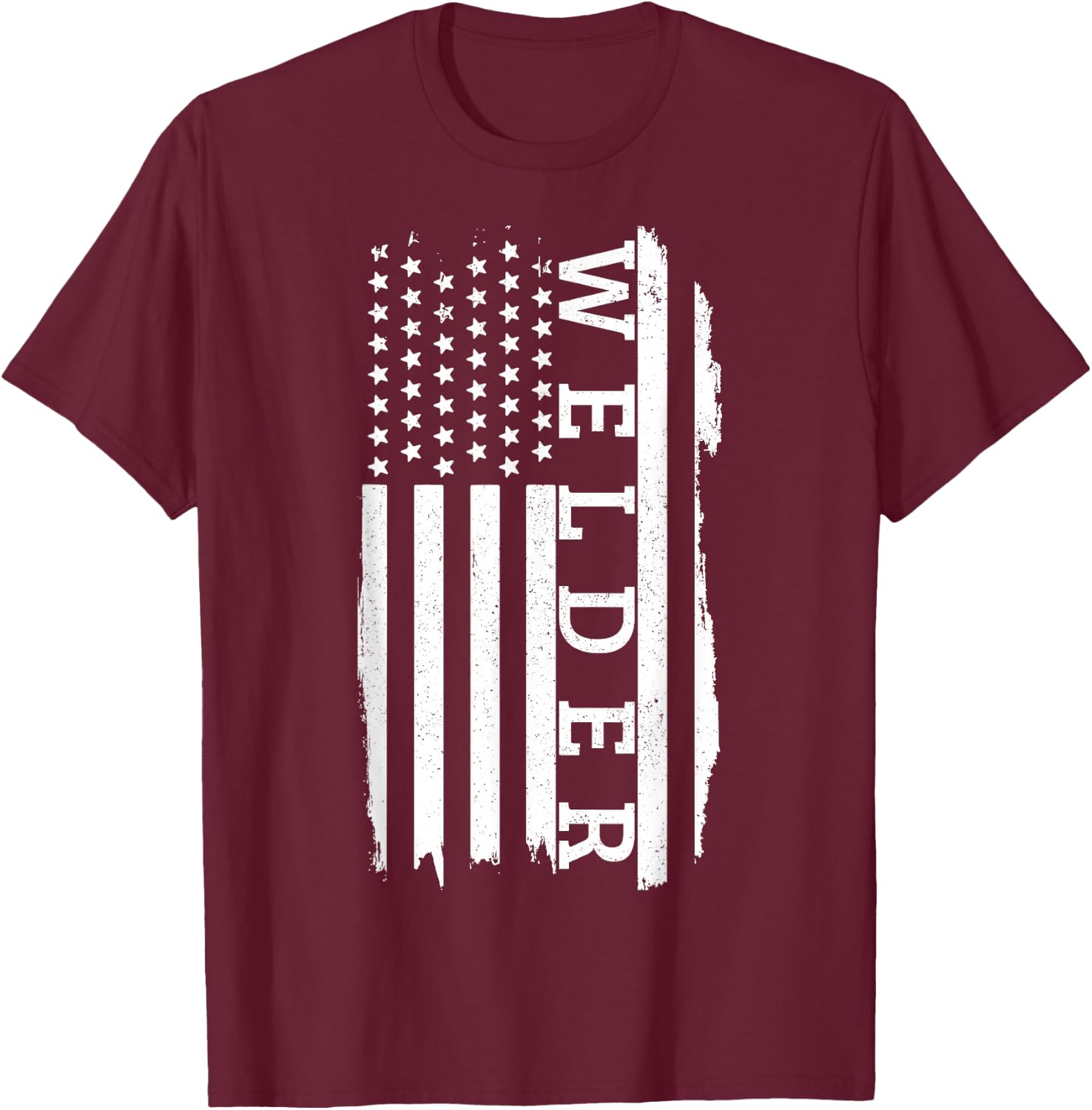 Patriotic Welder Gift American Flag USA 4th Of July Welding T-Shirt - T-Shirt | Maroon