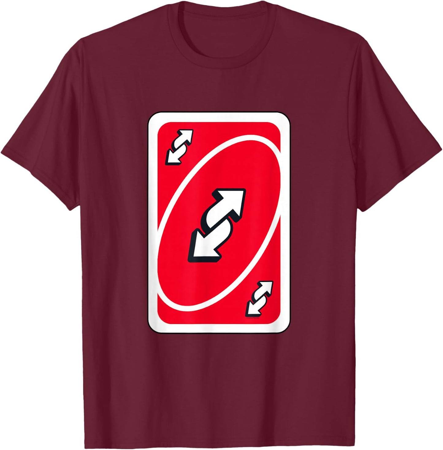 UNO - Red Reverse Card T-Shirt - T-Shirt | Maroon