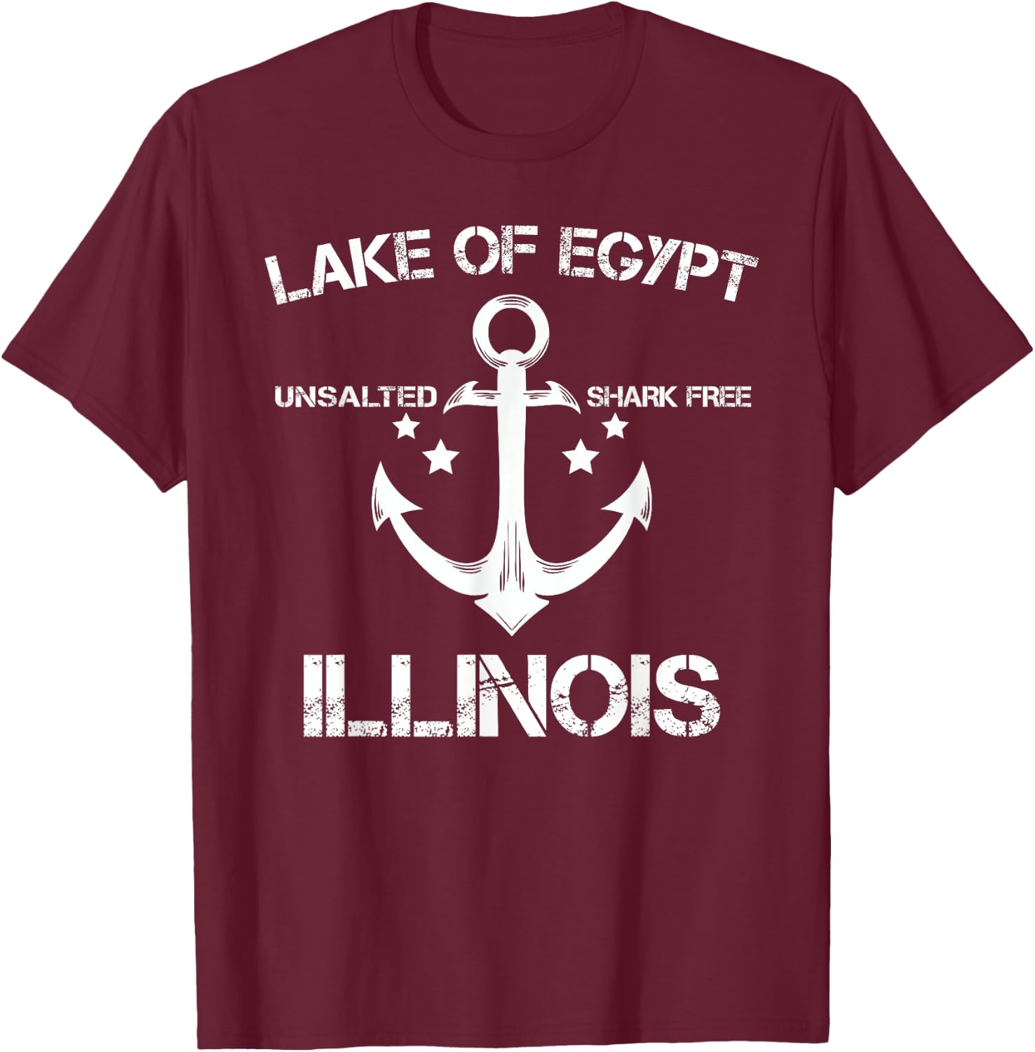 LAKE OF EGYPT ILLINOIS Funny Fishing Camping Summer Gift Men Women Girls Kids T-Shirt - T-Shirt | Maroon