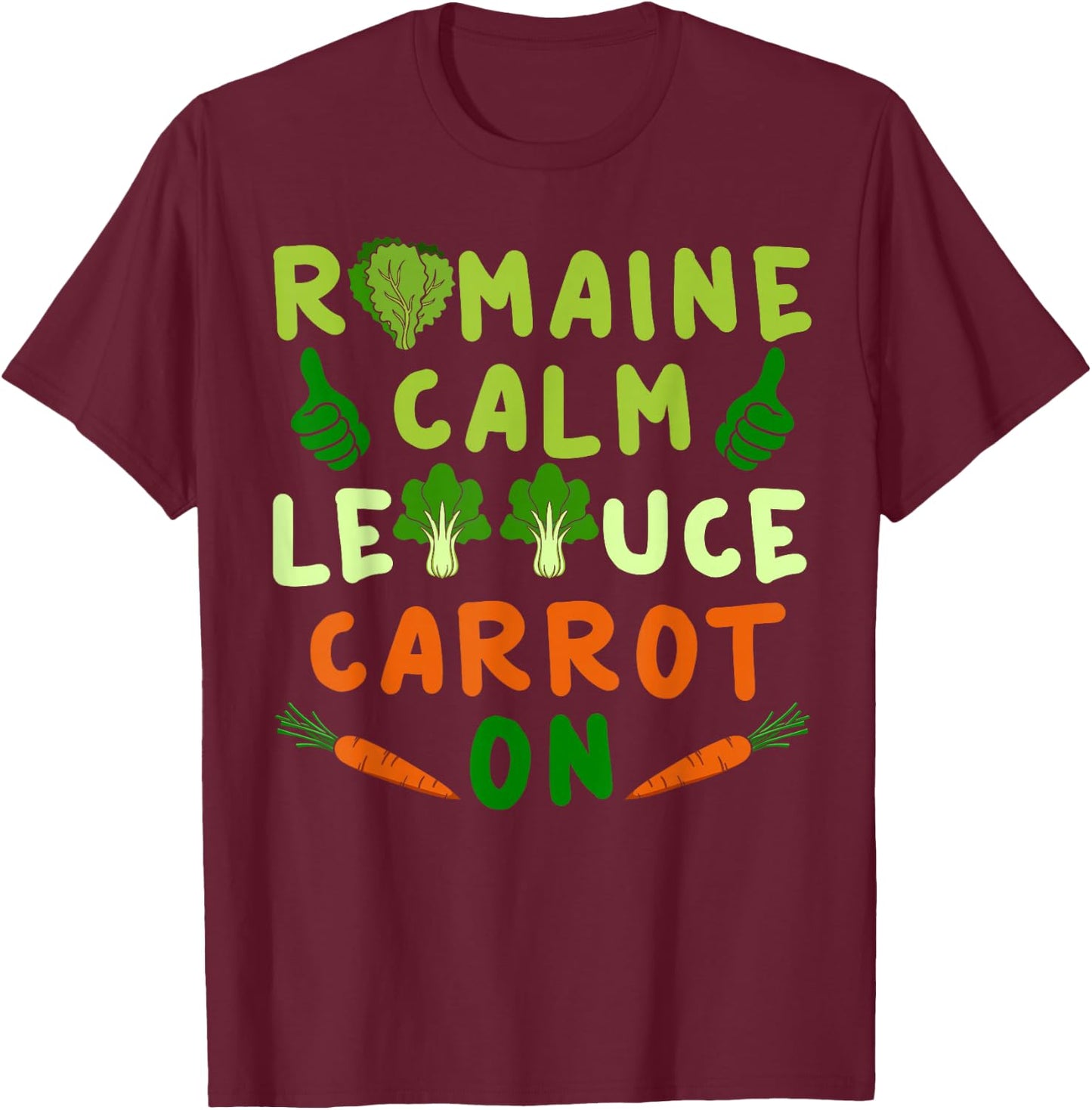 Letttuce Romaine Calm Leaf Vegetable Vegetarian Vegan T-Shirt - T-Shirt | Maroon