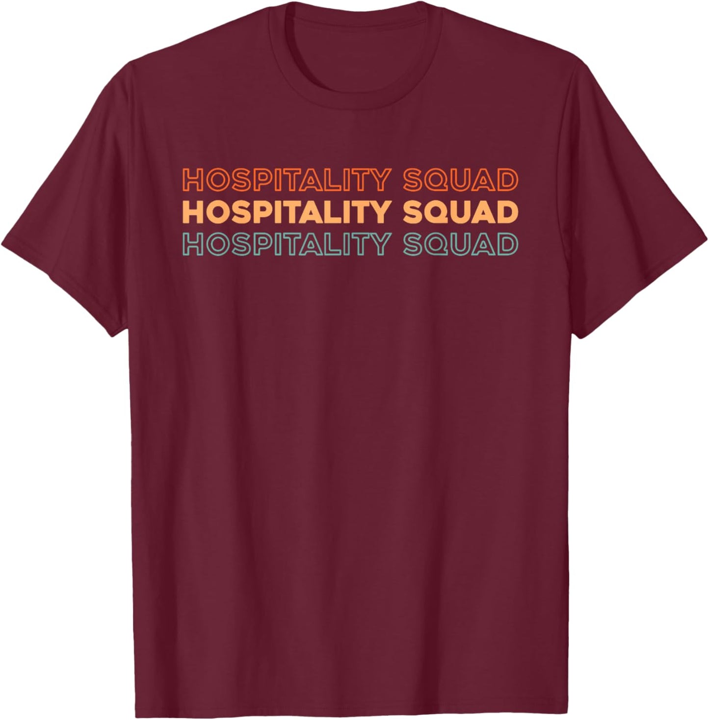 Retro Hospitality Management Squad - Vintage Hotel Manager T-Shirt - T-Shirt | Maroon