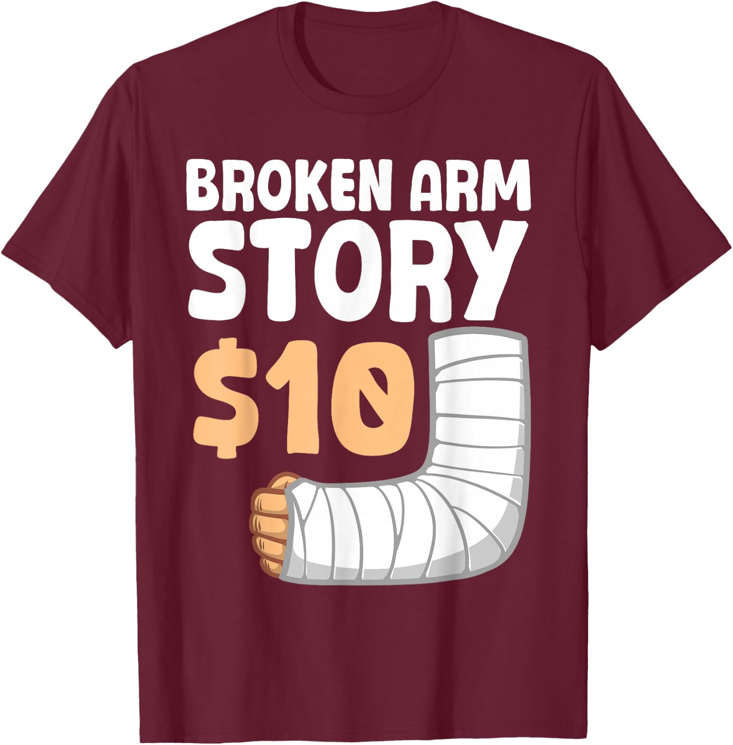 Cool Broken Arm Design Women Kids Elbow Broken Arm T-Shirt - T-Shirt | Maroon