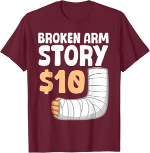 Cool Broken Arm Design Women Kids Elbow Broken Arm T-Shirt - T-Shirt | Maroon