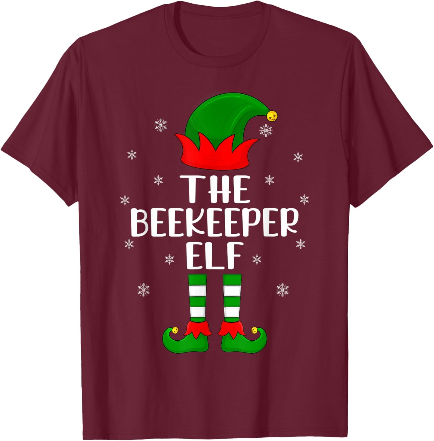 The Beekeeper Elf Christmas Party Matching Family Xmas T-Shirt - T-Shirt | Maroon