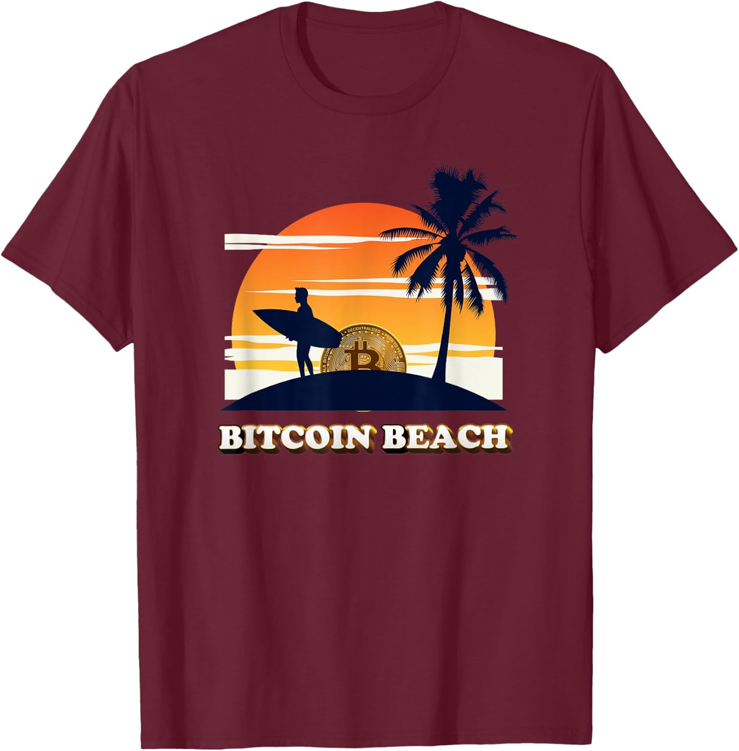 Bitcoin Beach, El Zonte, El Salvador Women Kids T-Shirt - T-Shirt | Maroon