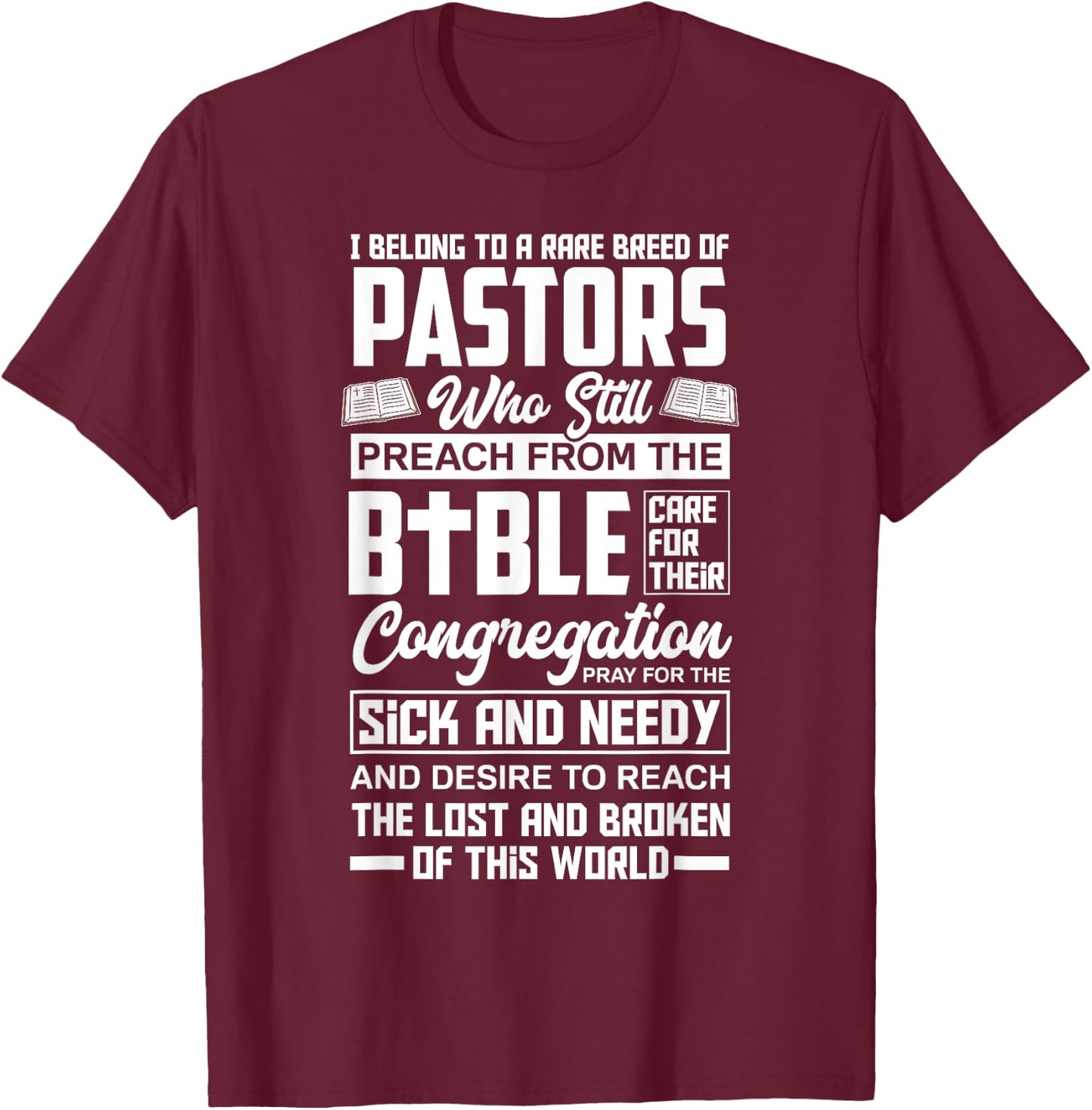 I Belong To A Rare Breed Of Pastors Minister Clergy Pastor T-Shirt - T-Shirt | Maroon