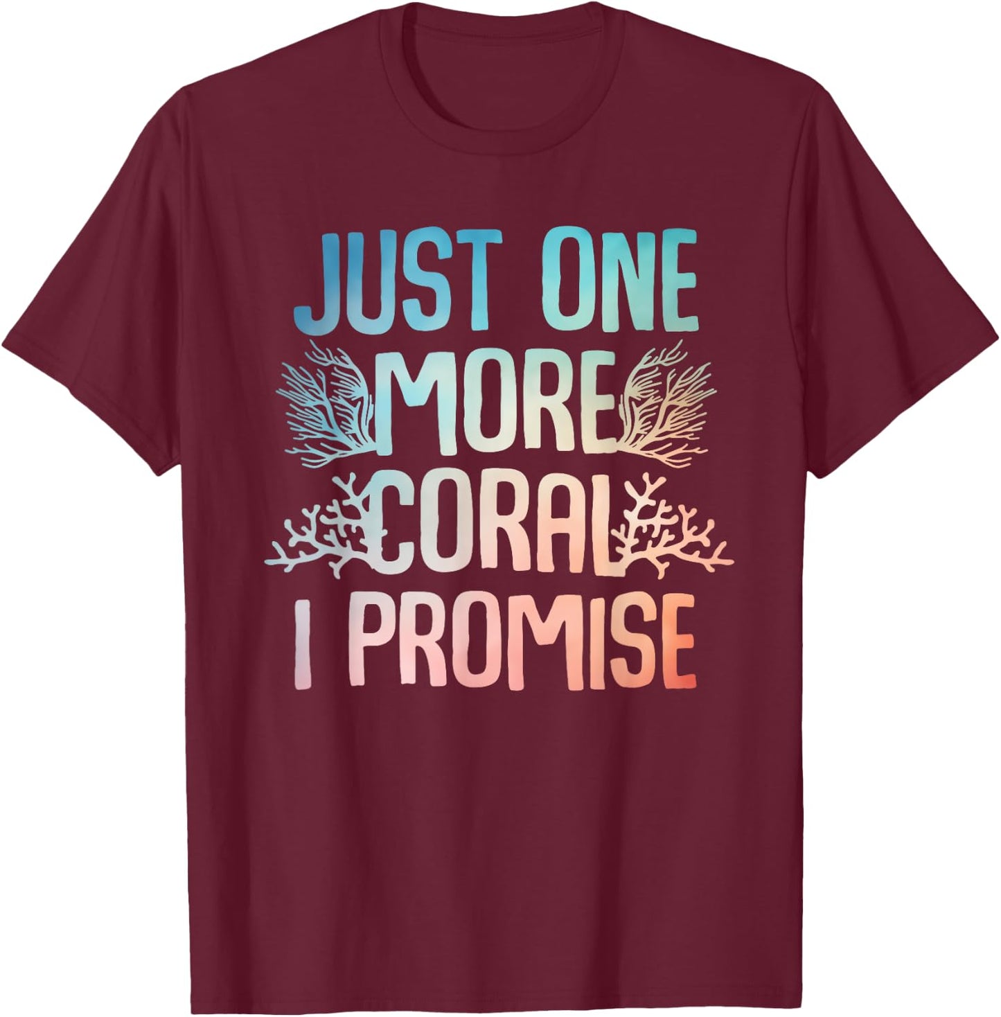 Cute Coral Art Women Aquarium Coral Fish Tank Lovers T-Shirt - T-Shirt | Maroon