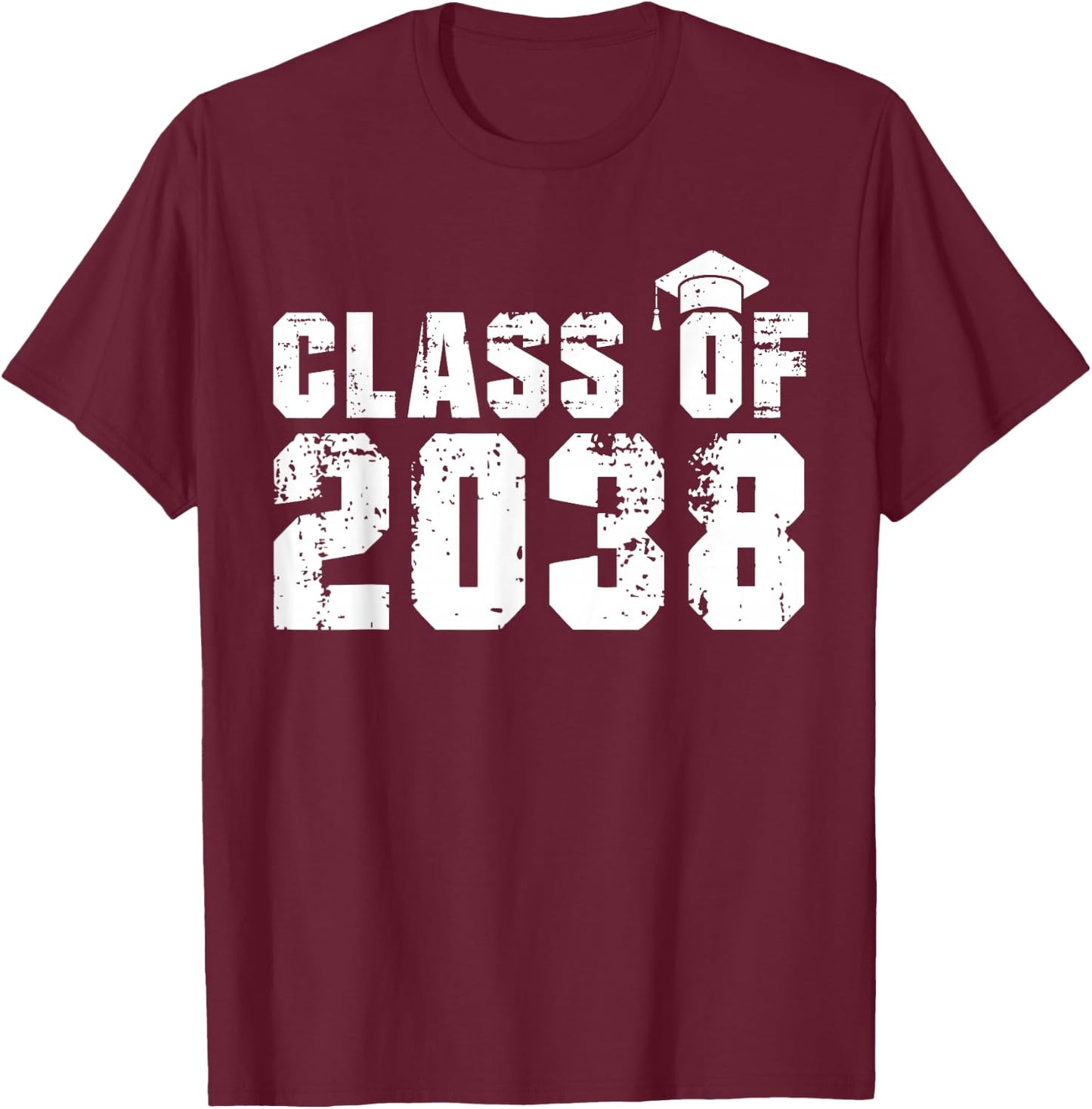Vintage Class of 2038 Back to School Graduation 2038 T-Shirt - T-Shirt | Maroon