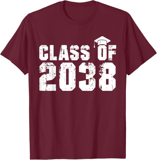 Vintage Class of 2038 Back to School Graduation 2038 T-Shirt - T-Shirt | Maroon