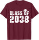 Vintage Class of 2038 Back to School Graduation 2038 T-Shirt - T-Shirt | Maroon