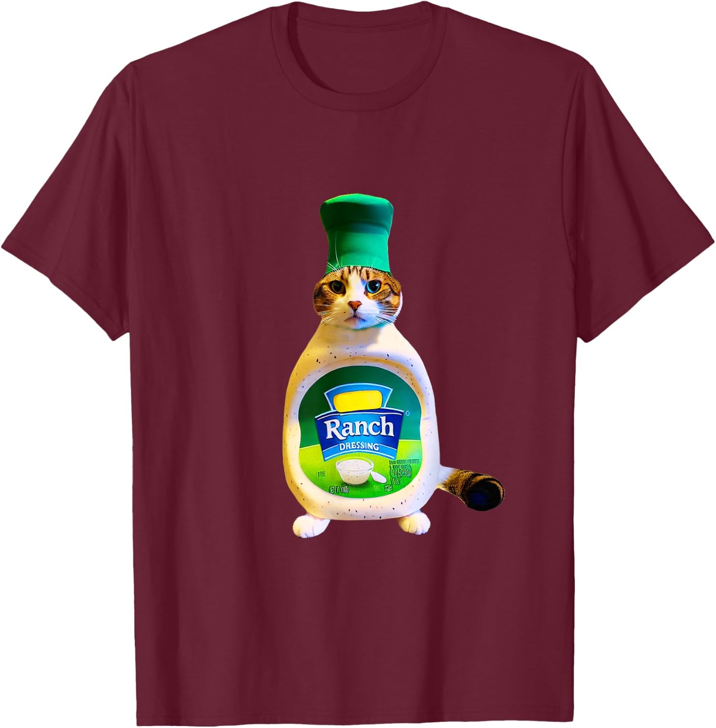 Ranch Dressing Cat Gift Funny Ranch Dressing Sauce Humor Women Girls Kids T-Shirt - T-Shirt | Maroon
